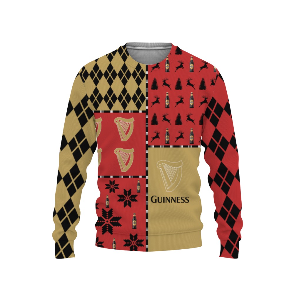 guinness merry christmas and 3d sweatshirt 1 Guinness Merry Christmas And -3D Sweatshirt - Image 1