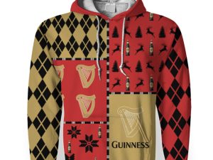 Guinness Merry Christmas And -3D Unisex Hoodie - Image 1