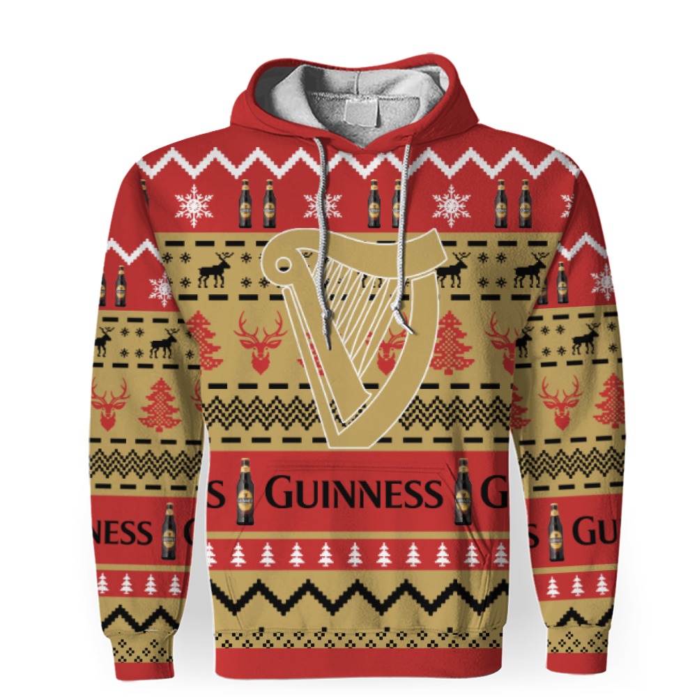 guinness shirts beer vintage logo 3d unisex hoodie 1 Guinness Shirts Beer Vintage Logo-3D Unisex Hoodie - Image 1