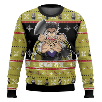 gyomei demon slayer ugly christmas sweater 1 Gyomei Demon Slayer Ugly Christmas Sweater - Image 1