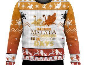 Hakuna The Lion King Ugly Christmas Sweater Holiday Gift - Image 1