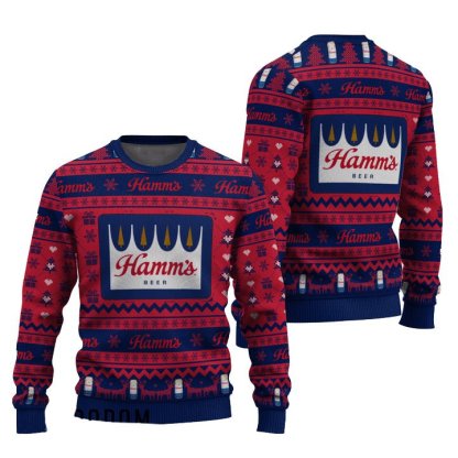 hamms snowing ugly christmas sweater 1 Hamms Snowing Ugly Christmas Sweater - Image 1