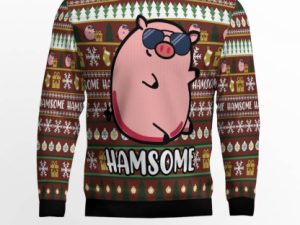 Hamsome Cute Pig Ugly Christmas Sweater - Image 1