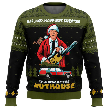 hap hap happiest sweater christmas vacation ugly christmas sweater holiday gift 1 Hap Hap Happiest Sweater Christmas Vacation Ugly Christmas Sweater Holiday Gift - Image 1