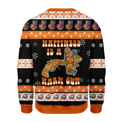 happiness is a warm gun ugly christmas sweater 2 Happiness Is A Warm Gun Ugly Christmas Sweater - Image 2