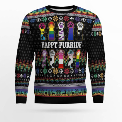 happy purride ugly christmas sweater 1 Happy Purride Ugly Christmas Sweater - Image 1