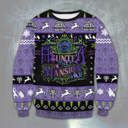haunted mansion ugly christmas sweater 1 Haunted Mansion Ugly Christmas Sweater - Image 1