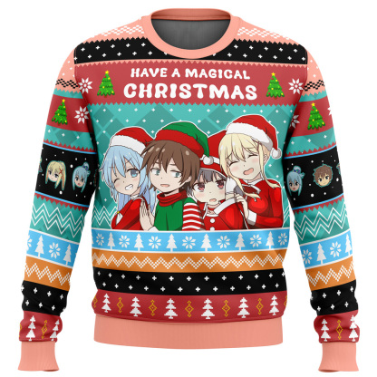 have a magical christmas konosuba ugly christmas sweater 1 Have A Magical Christmas Konosuba Ugly Christmas Sweater - Image 1
