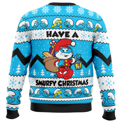 have a smurfy christmas smurfs ugly christmas sweater 2 Have A Smurfy Christmas Smurfs Ugly Christmas Sweater - Image 2