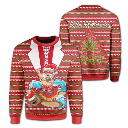 hawaii mele kalikimaka ugly christmas sweater 1 Hawaii Mele Kalikimaka Ugly Christmas Sweater - Image 1