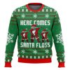 Here Comes Santa Floss Santa Claus Ugly Christmas Sweater - Image 1