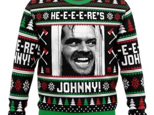 Heres Johnny The Shining Ugly Christmas Sweater - Image 1