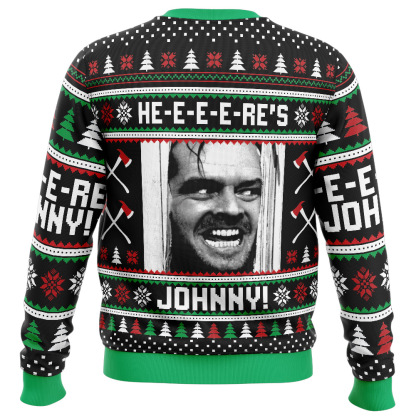 heres johnny the shining ugly christmas sweater 2 Heres Johnny The Shining Ugly Christmas Sweater - Image 2