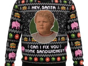 Hey Santa Can I Fix You Some Sandwiches Bad Santa Ugly Christmas Sweater - Image 1