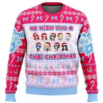 high school dxd chibi girls ugly christmas sweater 1 High School Dxd Chibi Girls Ugly Christmas Sweater - Image 1