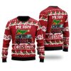 Hippie Car Merry Christmas Red Ugly Christmas Sweater - Image 1
