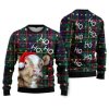 Ho Ho Ho Cow Christmas Tree Ugly Christmas Sweater Holiday Gift - Image 1