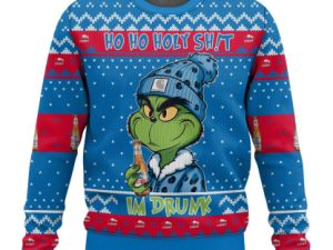 Ho Ho Holy Sht Im Drunk Coors Light Grinch Ugly Christmas Sweater - Image 1