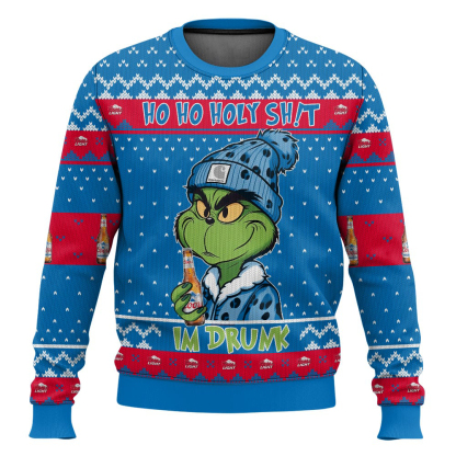 ho ho holy sht im drunk coors light grinch ugly christmas sweater 1 Ho Ho Holy Sht Im Drunk Coors Light Grinch Ugly Christmas Sweater - Image 1