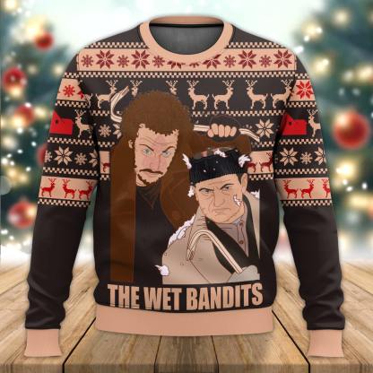 home alone the wet bandits ugly christmas sweater 1 Home Alone The Wet Bandits Ugly Christmas Sweater - Image 1