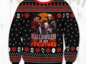 Horror Hallowen Ugly Christmas Sweater - Image 1