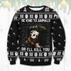 Horror Kind To Animals Ugly Christmas Sweater - Image 1