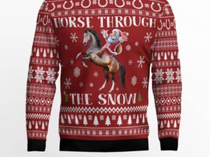 Horse Through The Snow Ugly Christmas Sweater - Image 1