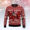 Horse Through The Snow Ugly Christmas Sweater Holiday Gift - Image 1