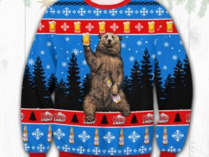 Hot Coors Light Bear Ugly Christmas Sweater - Image 1