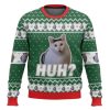 Huh Cat Meme Ugly Christmas Sweater - Image 1