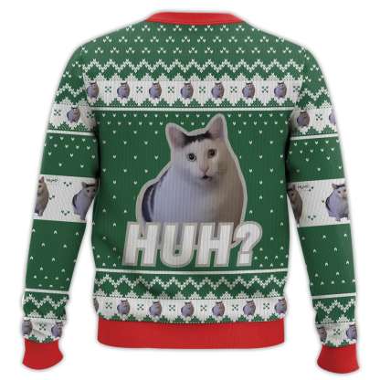 huh cat meme ugly christmas sweater 2 Huh Cat Meme Ugly Christmas Sweater - Image 2