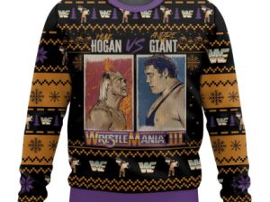 Hulk Hogan Vs Andre The Giant Ugly Christmas Sweater - Image 1
