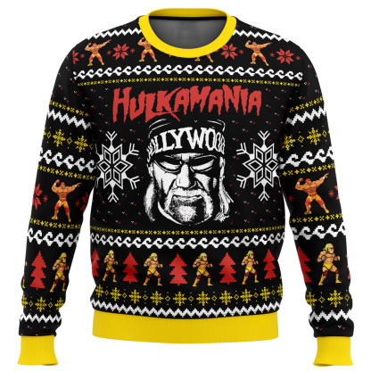 hulkamania hulk hogan ugly christmas sweater 1 Hulkamania Hulk Hogan Ugly Christmas Sweater - Image 1