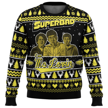 i am mc lovin superbad ugly christmas sweater 1 I Am Mc Lovin Superbad Ugly Christmas Sweater - Image 1