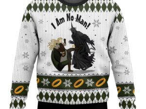 I Am No Man Lord Of The Rings Ugly Christmas Sweater - Image 1