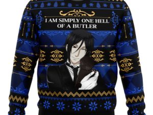 I Am Simply One Hell Of A Butler Black Butler Ugly Christmas Sweater - Image 1