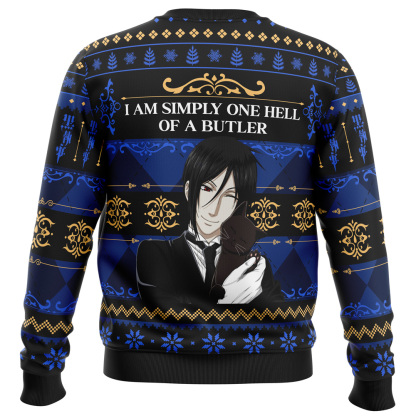 i am simply one hell of a butler black butler ugly christmas sweater 2 I Am Simply One Hell Of A Butler Black Butler Ugly Christmas Sweater - Image 2
