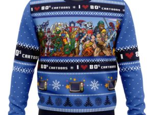 I Love The 80S Cartoons Ugly Christmas Sweater - Image 1