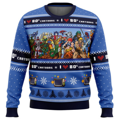 i love the 80s cartoons ugly christmas sweater 1 I Love The 80S Cartoons Ugly Christmas Sweater - Image 1