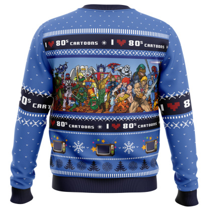 i love the 80s cartoons ugly christmas sweater 2 I Love The 80S Cartoons Ugly Christmas Sweater - Image 2