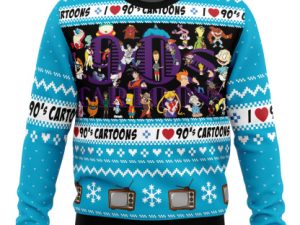 I Love The 90S Cartoons Ugly Christmas Sweater - Image 1
