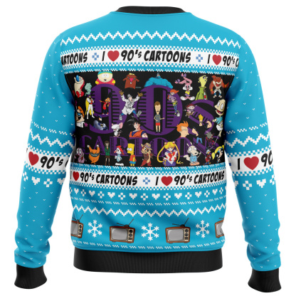 i love the 90s cartoons ugly christmas sweater 2 I Love The 90S Cartoons Ugly Christmas Sweater - Image 2
