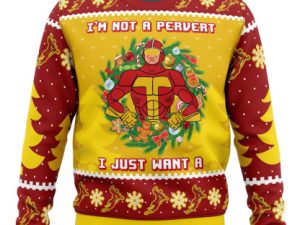 I Not A Pervert Turbo Man Ugly Christmas Sweater - Image 1