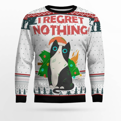i regret nothing cat ugly christmas sweater 1 I Regret Nothing Cat Ugly Christmas Sweater - Image 1