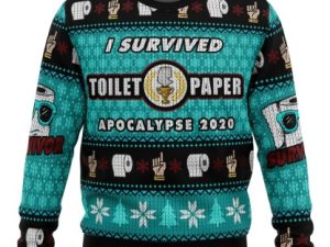 I Survived Toilet Paper Apocalypse 2020 Ugly Christmas Sweater - Image 1