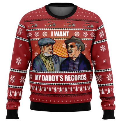 i want my daddys records sanford and son ugly christmas sweater 1 I Want My Daddys Records Sanford And Son Ugly Christmas Sweater - Image 1