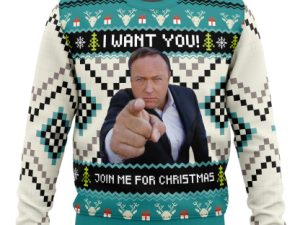 I Want You Alex Jones Ugly Christmas Sweater - Image 1