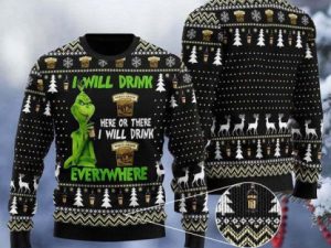 I Will Drink Forty Creek Whisky Everywhere Ugly Christmas Sweater - Image 1