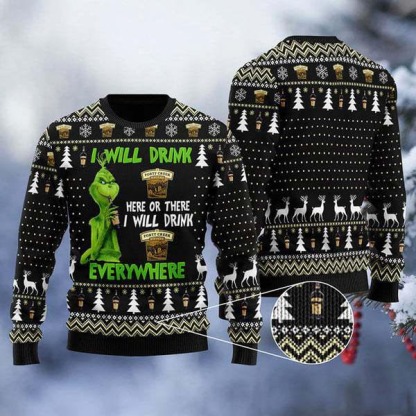 i will drink forty creek whisky everywhere ugly christmas sweater 1 I Will Drink Forty Creek Whisky Everywhere Ugly Christmas Sweater - Image 1