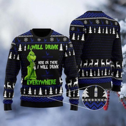 i will drink grey goose everywhere ugly christmas sweater 1 I Will Drink Grey Goose Everywhere Ugly Christmas Sweater - Image 1